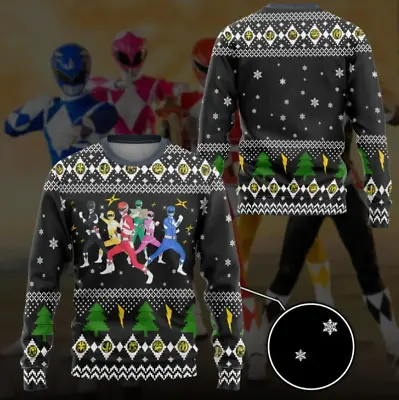 Buy Morphin Power Rangers Christmas Ugly Sweater, Superhero Warriors Team Ugly 3D Al • 43.46£
