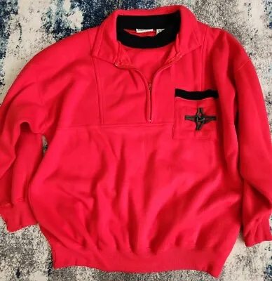 Buy Vintage Lauren Brooke Women’s XL Red Sweatshirt With Nautical Slip Knot Boating • 17.05£