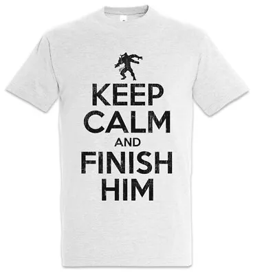Buy Keep Calm And Finish Him T-Shirt Mortal Fun Raiden Kombat Martial Gamer Arts • 21.54£