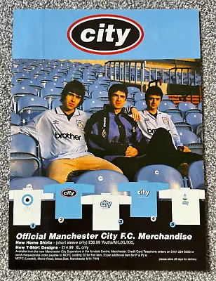 Buy 1995 Magazine Advert Picture Manchester City Merch Noel Liam Gallagher Oasis • 19.99£