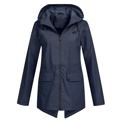 Buy NEW Womens Waterproof Raincoat Ladies Outdoor Wind Rain Forest Warm Jacket Coat • 15.55£