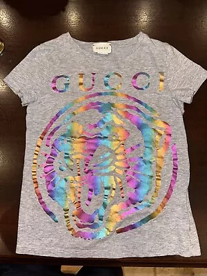 Buy Gucci Girls Hologram Tiger Crew Neck Short Sleeve Top Sz 8 • 41.82£