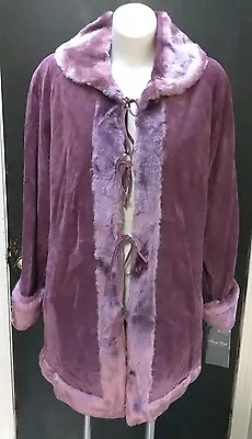 Buy Nwt Terry Lewis Leather Suede-faux Fur Lined&trim-berry Color-jacket • 85.24£