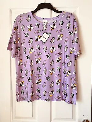 Buy New Ladies Disney Villains Purple Pyjamas Uk 14 Bnwt Top & Bottoms • 16.99£