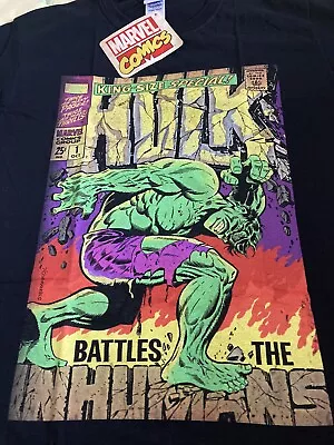 Buy MARVEL COMICS Male Incredible Hulk Battles The Inhumans T-Shirt Medium Black • 22£