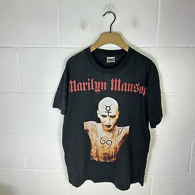 Buy Vintage Marilyn Manson Shirt Mens Large Black 2001 I'm Not A Slave MM Goth Metal • 83.95£