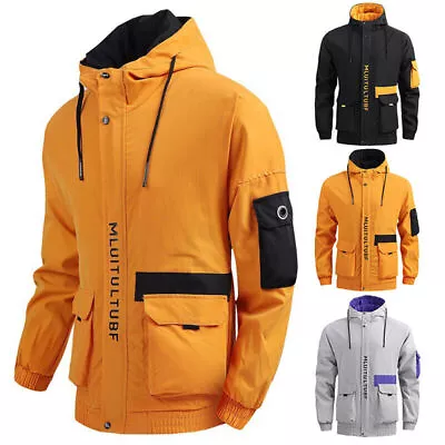 Buy Men's Waterproof Rain Jacket Hooded Coat Outwear Lightweight Windbreaker Hoodie • 15£
