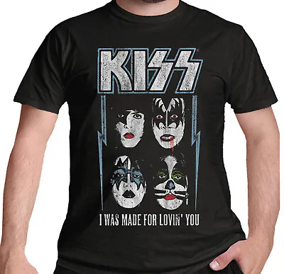 Buy KISS T Shirt Official Made For Lovin You Logo Band Classic Glam Rock NEW • 14.59£