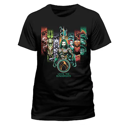 Buy Dc Comics Aquaman Movie - Unite The Kingdoms Cartoon Rint Black T-shirt • 12.99£