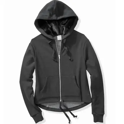 Buy VS Pink Fur Lined Hooded Zip Jacket Black Victoria's Secret Zipper Hoodie  • 18.32£