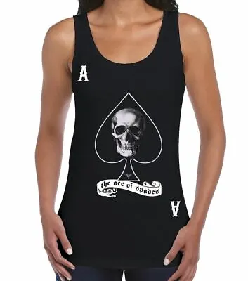 Buy Ace Of Spades Women's Vest Tank Top - Biker Goth Cards T-Shirt • 12.95£