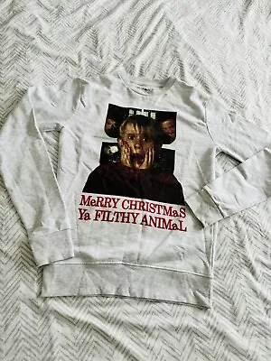 Buy New Official Home Alone Filthy Animals Xmas Jumper Size S Grey • 12£