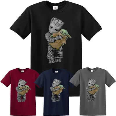 Buy Baby Yoda Baby Groot Funny T-shirt Cute Star Avenger Jedi Wars Ladies Mens Top • 8.99£
