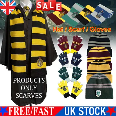 Buy Harry Potter Gryffindor-Slytherin-Hufflepuff-Raveclaw Cosplay Scarf /Hat /Gloves • 6.55£