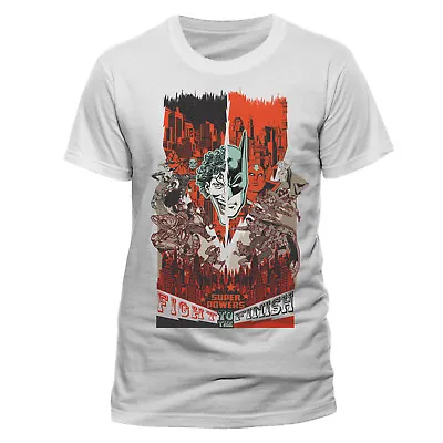Buy Official Dc Comics Batman Vs The Joker 'fight To The Finish' White T-shirt (new) • 12.99£