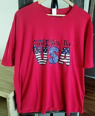 Buy  NWOT 2X God Bless USA Graphic Tee TShirt Top Stars Stripes America Patriotic • 12.31£