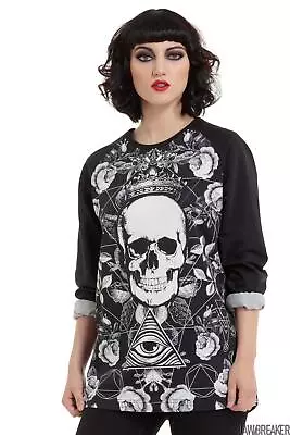 Buy Jawbreaker Womens Dark Symbols Long Sleeve Sweatshirt Top Alternative Gothic • 20£
