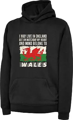 Buy Wales Hoodie My Heart Belongs To Wales Sports Lovers Wales Flag Unisex Gift Top • 18.99£