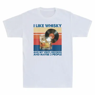Buy Vinyl People 3 Records My And Like T-Shirt Retro Maybe I Men And Whisky Vintage • 17.99£