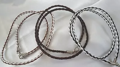 Buy Braided Harlequin Round Bolo Leather Plait 18  Pendant Necklace Jewellery Cord • 2.50£