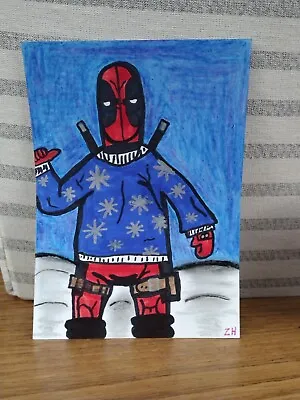 Buy Drawing Deadpool Ugly Holiday Sweater Marvel Funko Art Snow Winter X-Men Legends • 4.22£