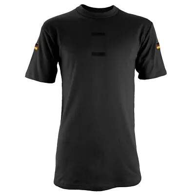 Buy German Army/Bundeswehr Style Tropical T-Shirt With Flag Patches -Black-New • 15.95£