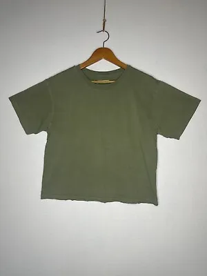 Buy Uncharted Threads Green Crop T-shirt Women's Size Medium • 7.57£