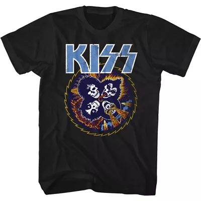 Buy Kiss Rock And Roll Over Skulls Adult T Shirt Metal Music Band Merch • 41.76£