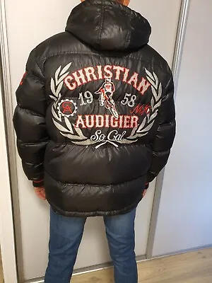 Buy Gorgeous Mens Christian Audigier Garage Parts Puffer Down Jacket. Size L. Great • 149.90£