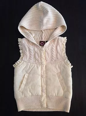 Buy Creme Puffed Girls Sleevless Hoody Jacket/Vest 4 NWOT • 13.38£
