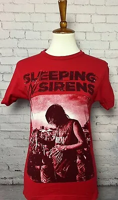 Buy Sleeping With Sirens Graphic Print Red  T-Shirt Adult Size XS • 18.94£