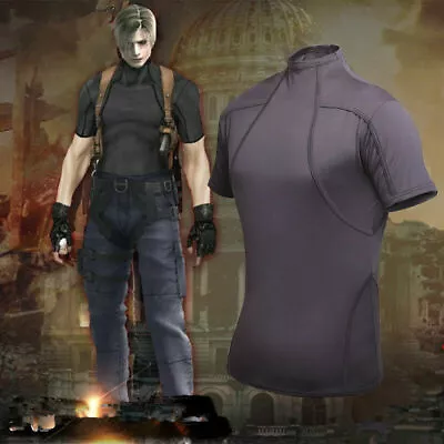 Buy Resident Evil 4 Leon Kennedy T-Shirt Cosplay Costume Tactics Tight Tee Shirt Top • 23.99£