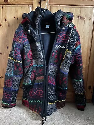 Buy 'Little Kathmandu' Women's Knitted Hooded Full Zip Cardigan Jacket Hoodie Size M • 18£