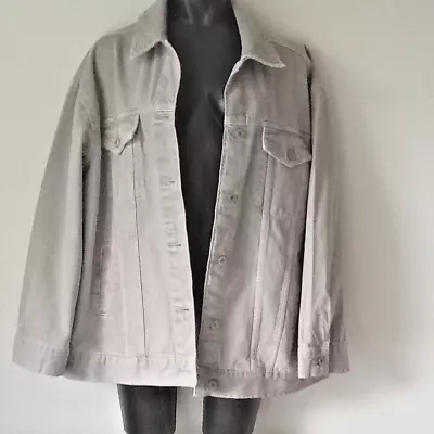 Buy M&S Size 14 Silver Grey Over Sized Denim Jacket • 7.99£