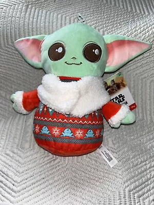 Buy Star Wars: Mandalorian Baby Yoda Grogu W/Christmas Holiday Sweater Plush 8 In. • 14.20£