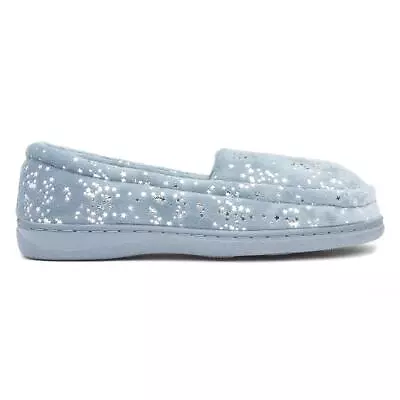 Buy The Slipper Company Womens Slippers Blue Silver Star Moccasin Leah SIZE • 7.99£
