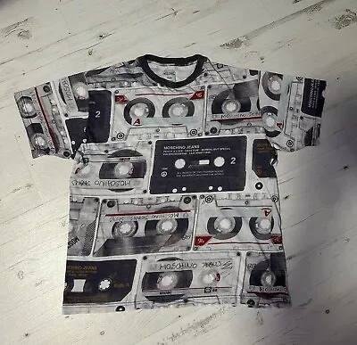 Buy Vintage 90s Moschino  Cassette Tape T Shirt RARE Fashion Item Size S Oversized • 50£