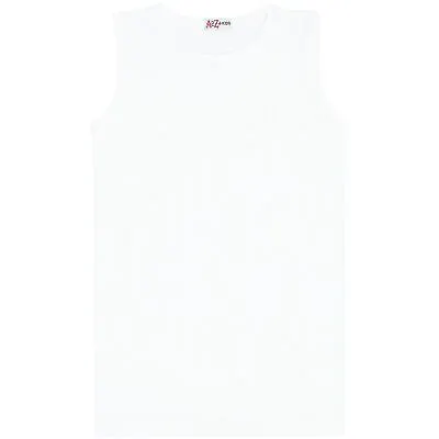 Buy Kids Girls Ribbed Stylish Vest Top 100% Cotton Fashion T Shirt New Age 5-13 Year • 6.99£