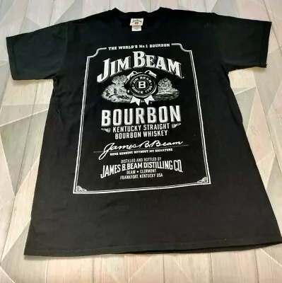 Buy Jim Bean Bourbon Whisky Mens Large L Black T-shirt Shirt Cotton Graphic • 7.99£