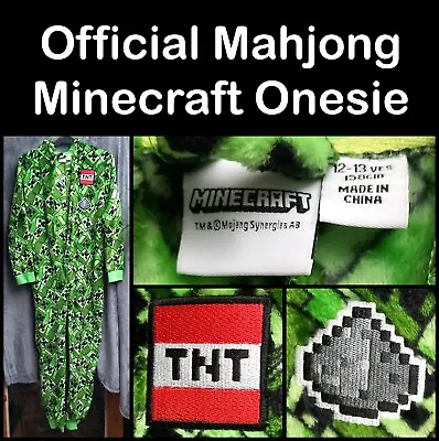 Buy Minecraft Pyjamas/Lounger 12-13yrs 158cm (11yrs) Genuine Official Mahjong Merch • 14.99£
