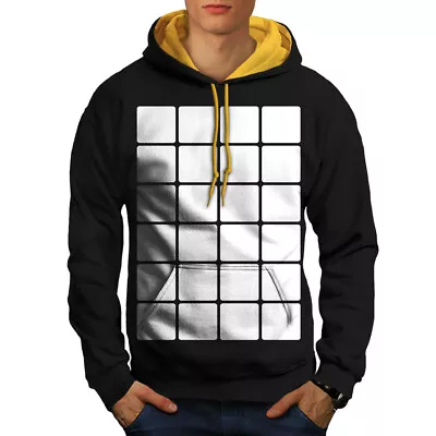 Buy Wellcoda Square Stylish Mens Contrast Hoodie, Hypnosis Casual Jumper • 30.99£