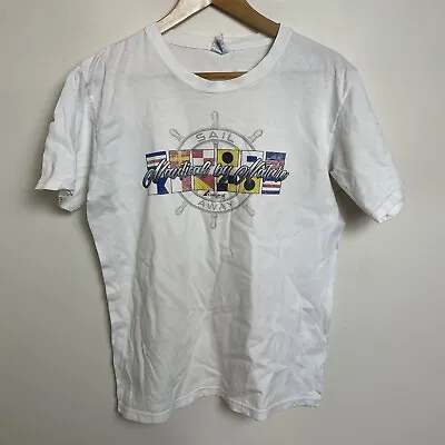 Buy Carnival Cruise Men's Medium White Shirt Naughty By Nature Parody Spoof Cotton • 6.32£
