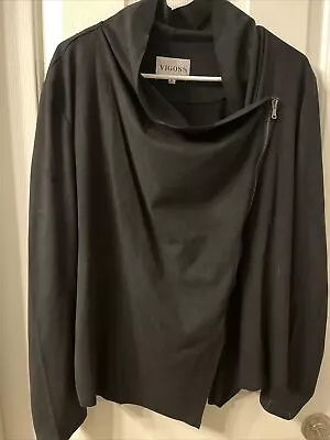 Buy Vigoss Black Faux Suede Zip Jacket Size Large Suede Asymmetrical • 9.47£