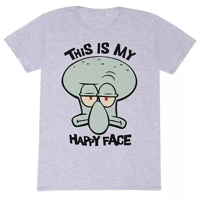 Buy ** Spongebob Squarepants Squidward My Happy Face Official Licensed  T-Shirt ** • 16£