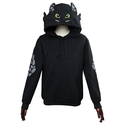 Buy How To Train Your Dragon Toothless White Furry Hoodie Pullover Jacket Coat Sport • 27.55£