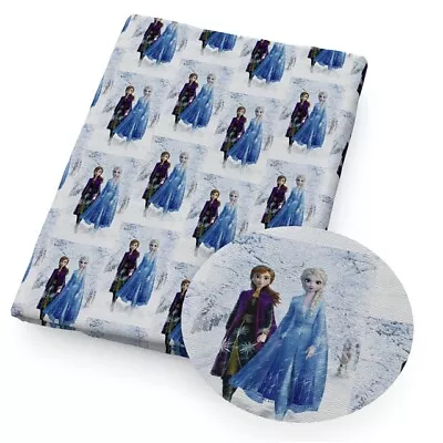 Buy Frozen Fabric 100% Cotton 135cm Wide Anna & Elsa Sold Per Fat Qtr Blue • 3.82£