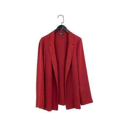 Buy Topshop Burgundy Red Rayon Relaxed Slouchy Midi Length Blazer Jacket - Size 12 • 11.20£