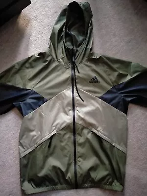 Buy Adidas Back To Sport Wind Rdy Hooded Jacket GT6577 Olive Green & Black. Unused • 14.99£
