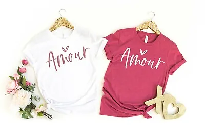 Buy Amour T-Shirt, French Love, Valentines Day Shirt, Love T-Shirt, Couple T-Shirt • 27.28£