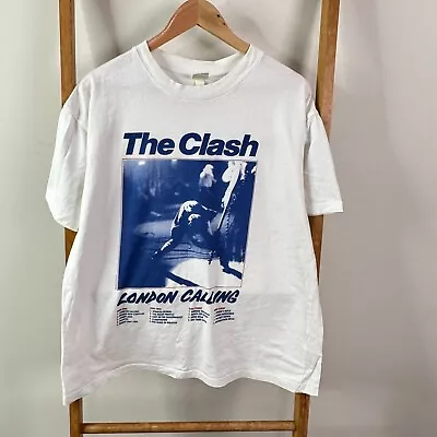 Buy The Clash Shirt Mens Small White London Calling Punk Rock Short Sleeve • 12.46£